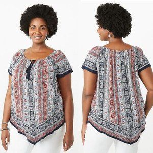Beautiful Printed On and Off Shoulder Top - Westport